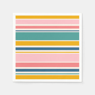 Serviette En Papier Bandes de couleurs à thème de plage
