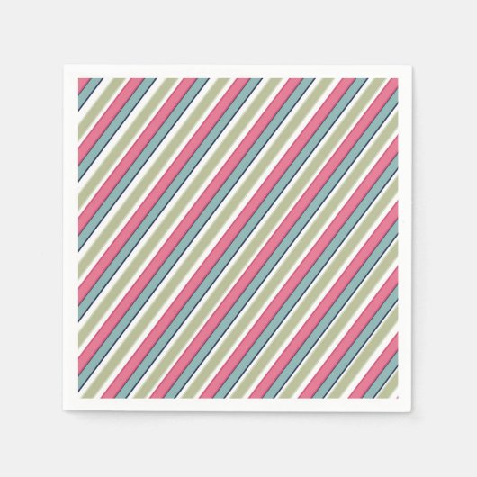 Serviette En Papier Bandes de couleurs délicates (Devant)