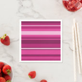 Serviette En Papier Bandes de Fuschia (En situation)