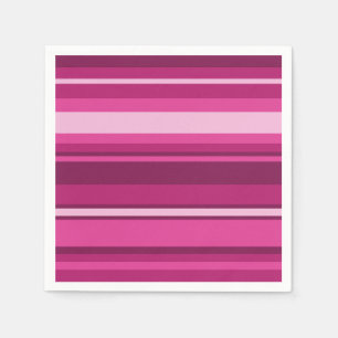 Serviette En Papier Bandes de Fuschia
