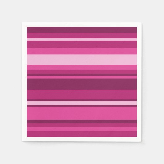 Serviette En Papier Bandes de Fuschia (Devant)