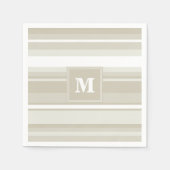 Serviette En Papier Bandes de grès monogramme (Devant)