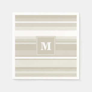 Serviette En Papier Bandes de grès monogramme