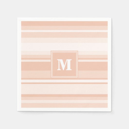 Serviette En Papier Bandes de pêche monogramme (Devant)