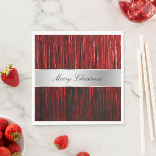 Serviette En Papier Bandes de pinces de verre rouge