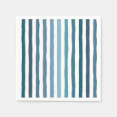 Serviette En Papier Bandes dessinées à la main dans les tons bleu d'in (Devant)