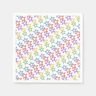 Serviette en papier - Bandes d'étoiles colorées