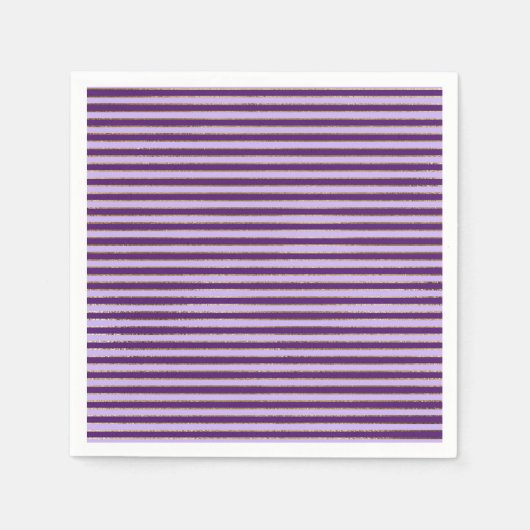 Serviette En Papier Bandes d'huile violette et or fête d'anniversaire (Devant)