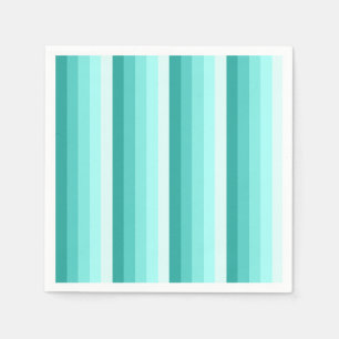 Serviette En Papier Bandes d'ombre turquoise