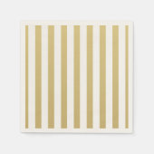 Serviette En Papier Bandes d'or et de blanc - Serviettes de cocktail s (Devant)