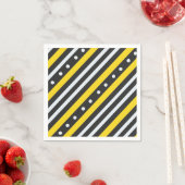 Serviette En Papier Bandes et bulles jaune noir (En situation)