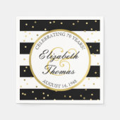 Serviette En Papier Bandes étincelantes | 70e fête du Mariage (Devant)