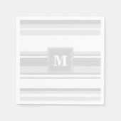 Serviette En Papier Bandes gris clair monogrammes (Devant)