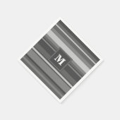Serviette En Papier Bandes gris monogramme (Coin)