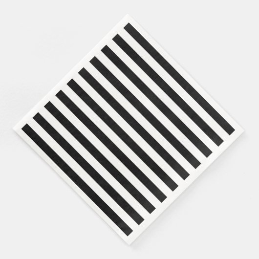 Serviette En Papier Bandes horizontales noires (Coin)