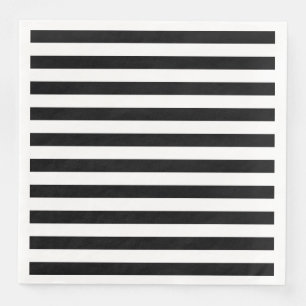 Serviette En Papier Bandes horizontales noires