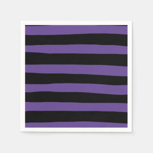 Serviette En Papier Bandes inégales en violet et en noir