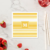 Serviette En Papier Bandes jaunes monogrammes (En situation)