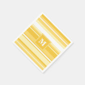 Serviette En Papier Bandes jaunes monogrammes (Coin)