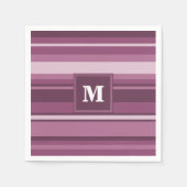 Serviette En Papier Bandes mauve monogrammes (Devant)