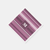 Serviette En Papier Bandes mauve monogrammes (Coin)