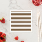 Serviette En Papier Bandes minces - Blanc et Brown foncé (En situation)