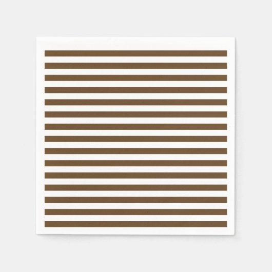 Serviette En Papier Bandes minces - Blanc et Brown foncé (Devant)