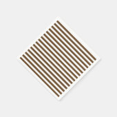 Serviette En Papier Bandes minces - Blanc et Brown foncé (Coin)