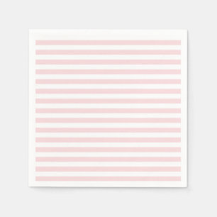 Serviette En Papier Bandes minces - Blanc et rose pâle
