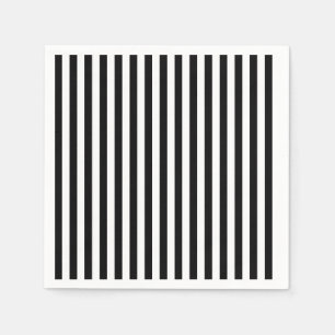 Serviette En Papier Bandes minces - Noir et Blanc