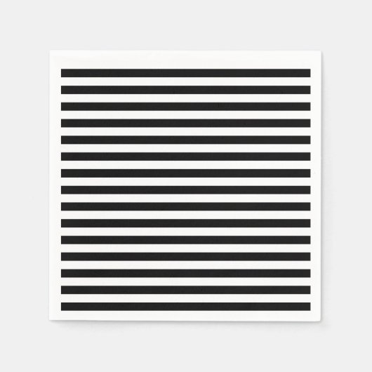 Serviette En Papier Bandes minces - Noir et Blanc (Devant)