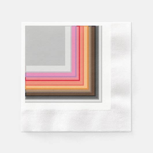 Serviette En Papier bandes multicolores et carrés (Devant)