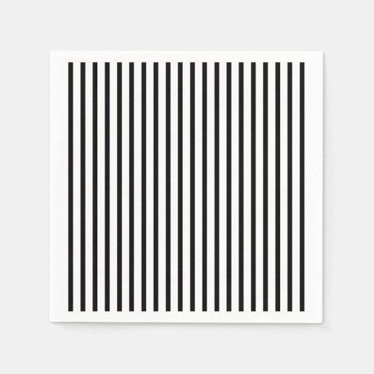 Serviette En Papier Bandes noires et blanches (Devant)