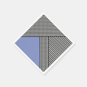 Serviette En Papier Bandes noires et blanches avec triangle bleu (Coin)