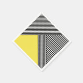 Serviette En Papier Bandes noires et blanches avec triangle jaune (Coin)
