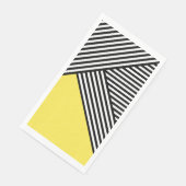 Serviette En Papier Bandes noires et blanches avec triangle jaune (Coin)