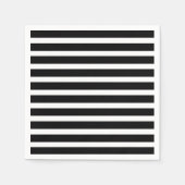 Serviette En Papier Bandes noires et blanches classiques (Devant)