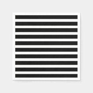 Serviette En Papier Bandes noires et blanches classiques