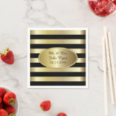 Serviette En Papier Bandes noires et or | Occasion (En situation)