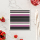 Serviette En Papier Bandes noires, grises et blanches (En situation)