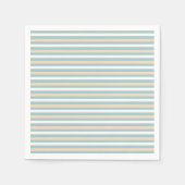 Serviette En Papier Bandes pastel bleues, blanches et bleues (Devant)