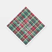 Serviette En Papier Bandes Plaid Vert Crème Rouge (Coin)
