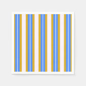 Serviette En Papier Bandes rétro - Bleu Jaune (Devant)