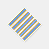 Serviette En Papier Bandes rétro - Bleu Jaune (Coin)