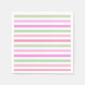 Serviette En Papier Bandes, rose, vert (Devant)