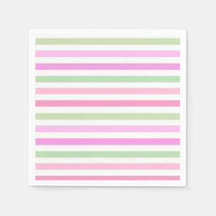 Serviette En Papier Bandes, rose, vert