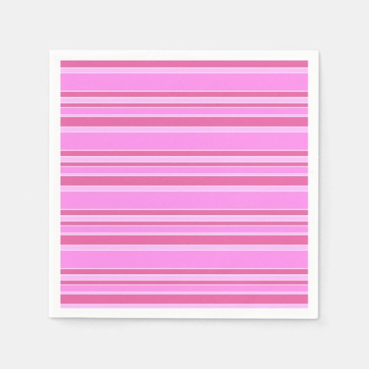 Serviette En Papier Bandes roses (Devant)