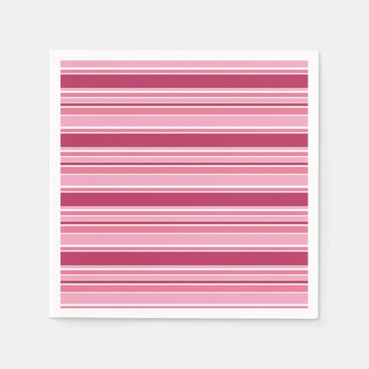 Serviette En Papier Bandes roses (Devant)