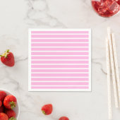 Serviette En Papier Bandes roses et blanches (En situation)