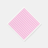 Serviette En Papier Bandes roses et blanches (Coin)